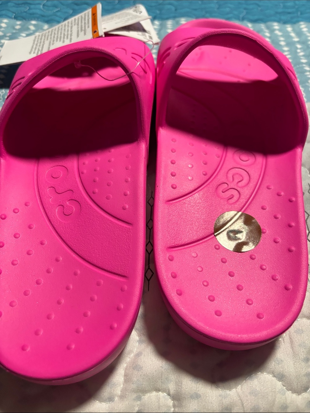 CROCS Hot Pink Slide Sandals - Women's Easy Slip-On - Picture 4 of 4